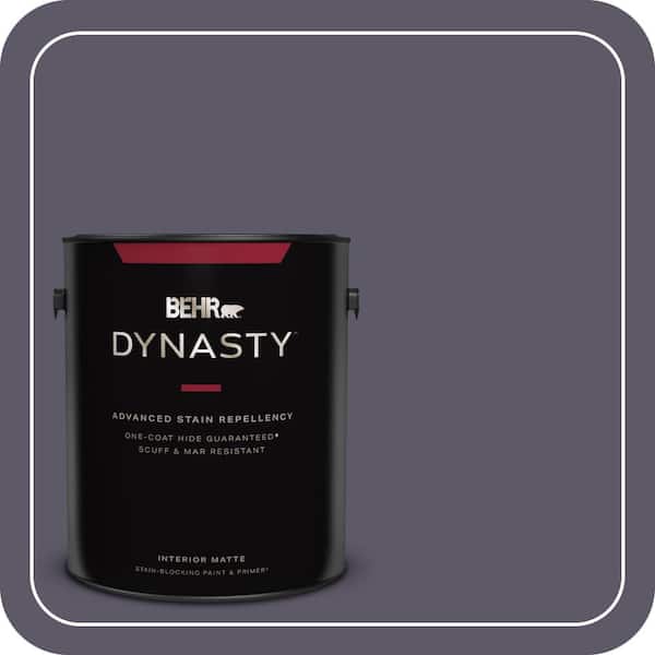 BEHR DYNASTY 1 gal. #S570-7A Plush Purple One-Coat Hide Matte Interior Stain-Blocking Paint & Primer