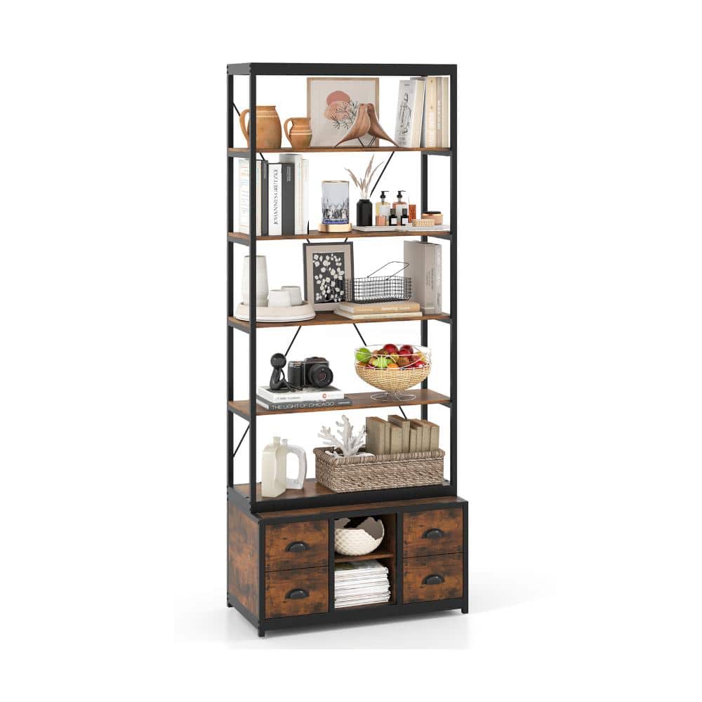 8-tier Bookshelf with 4 Fabric Drawers  and Heavy-duty Metal Frame price history on PriceWatchPro