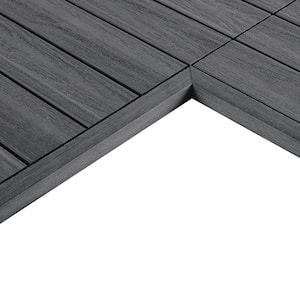 1/12 ft. x 1 ft. Quick Deck Composite Deck Tile Inside Corner Trim in Westminster Gray (2-Pieces/Box)