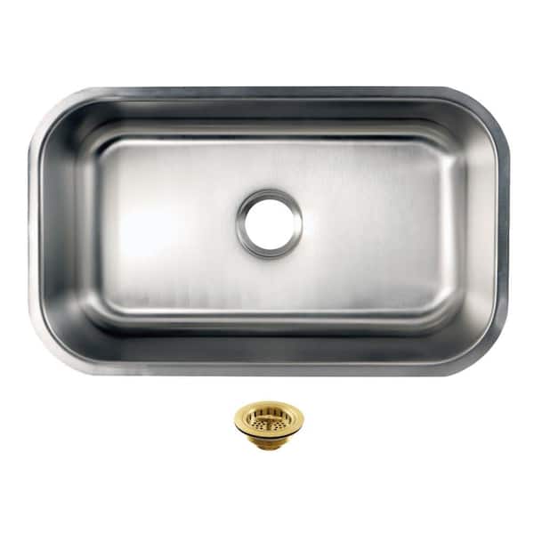 Loft 30 in. Undermount Single Stainless Steel Kitchen Sink with Basket Strainer