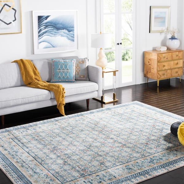 Brentwood 10 ft. x 13 ft. Blue/Yellow Geometric Area Rug