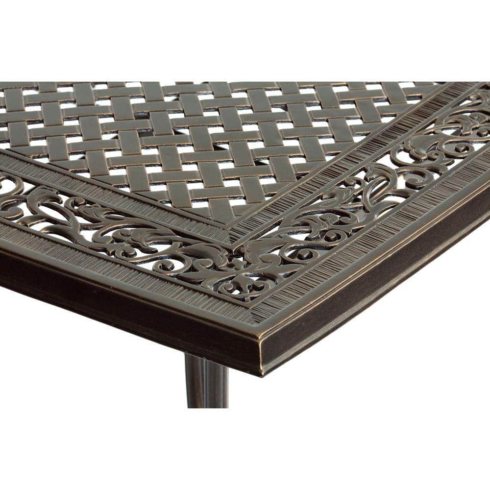 Bronze Aluminum 9-Piece Outdoor Dining Set with Natural Oat Cushions