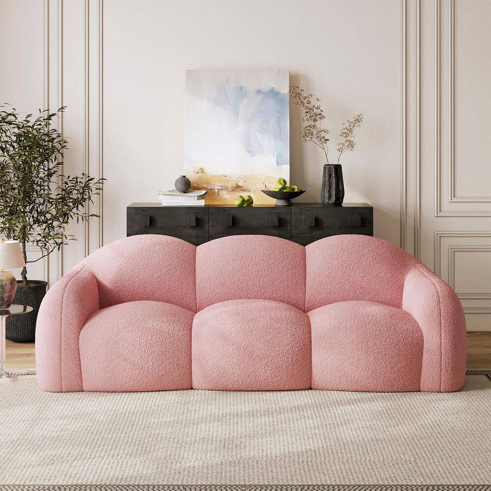 90 in. Square Arm Teddy Velvet Fabric 3-Seater Deep Seat Compressed Sofa Comfy Cloud Couch in. Pink price history on PriceWatchPro