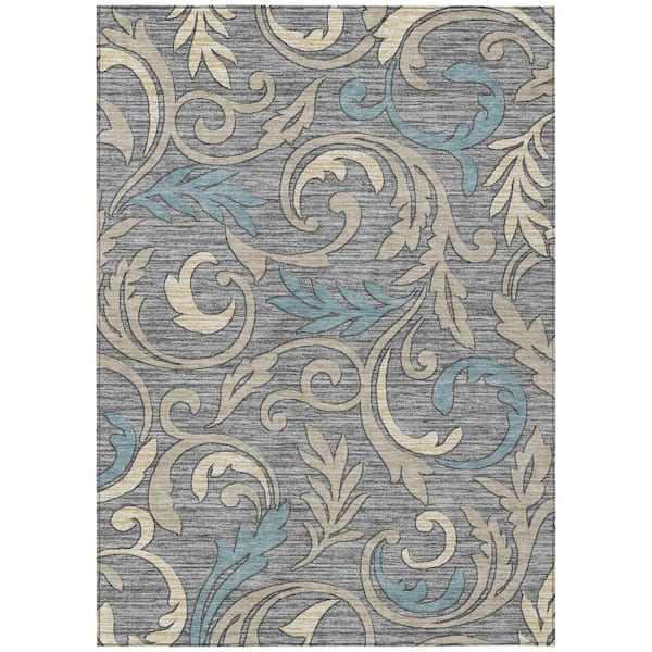 Chantille Machine Washable Indoor/Outdoor Abstract ACN3102 Gray 10 ft. x 14 ft. Area Rug