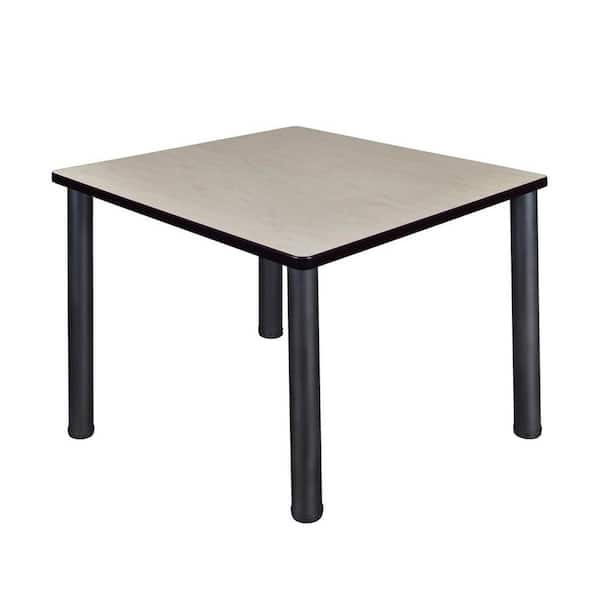 Regency Rumel 36 in. L Square Maple and Black Wood Breakroom Table (Seats 4)