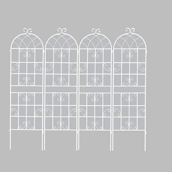 4 Pack 71 in x19. 7 in Metal Garden Trellis for Climbing Plants, Garden Trellis, Large Decorative Outdoor Trelli, White