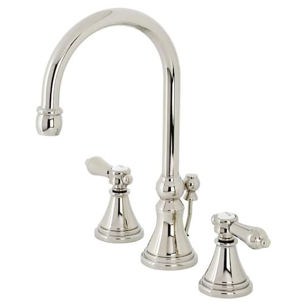 Kingston Brass Heirloom 8 in. Widespread 2-Handle Bathroom Faucet in Polished Nickel