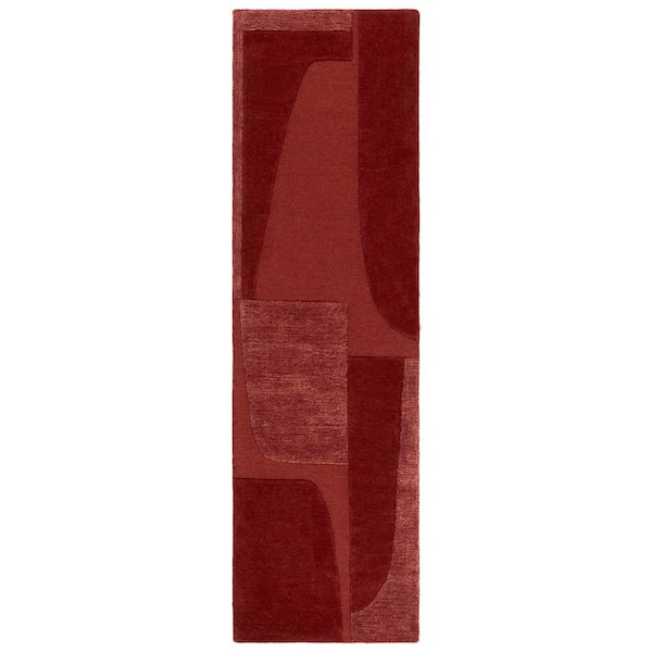 Fifth Avenue 2 ft. x 5 ft. Rust Retro Abstract Runner Rug