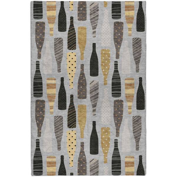 Dream Shag Premium Machine Washable Abstract ADS167 Gray 9 ft. x 12 ft. Area Rug