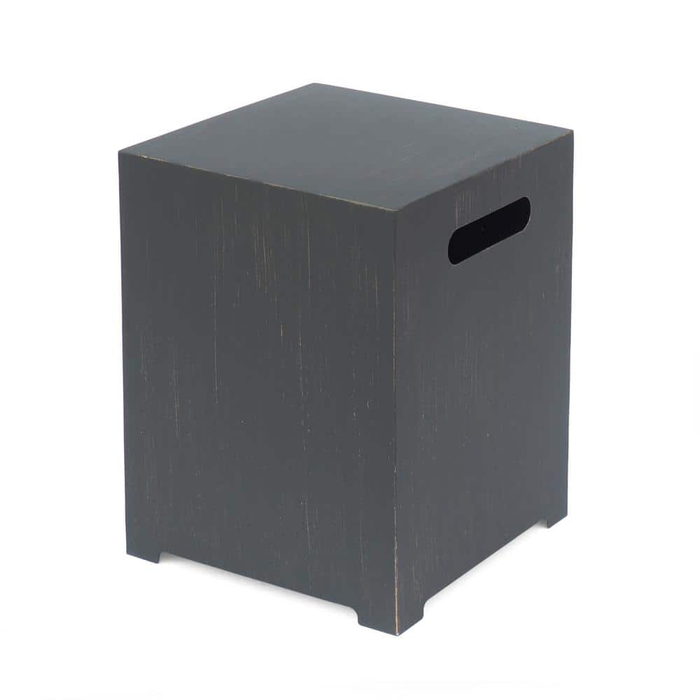 Brushed Brown Metal Outdoor Side Table and Tank Holder