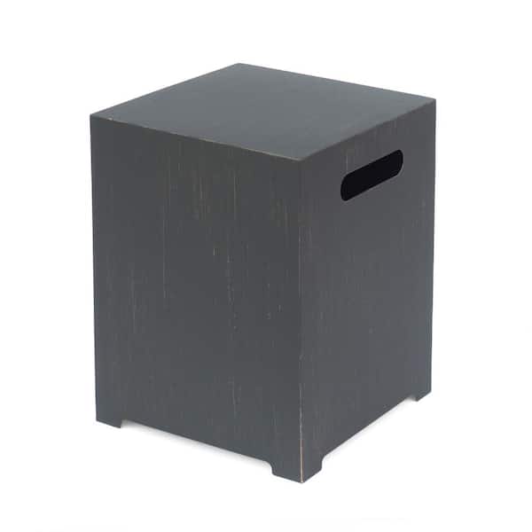 Noble House Reign Brushed Brown Metal Outdoor Patio Tank Holder Side Table