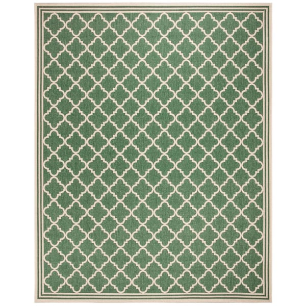 SAFAVIEH Linden Green/Cream 9 ft. x 12 ft. Border Geometric Trellis Area Rug