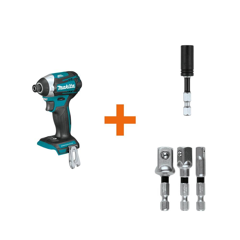 Makita 18V LXT Brushless 3-Speed Impact Driver with ImpactXPS Insert Bit Holder and ImpactXPS 3 Pc. Socket Adapter Set XDT14ZE160E1351 Sansujyuku sansujyuku.com