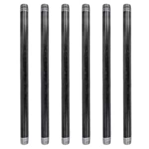 1/2 in. x 14 in. Black Industrial Steel Grey Plumbing Pipe (6-Pack)