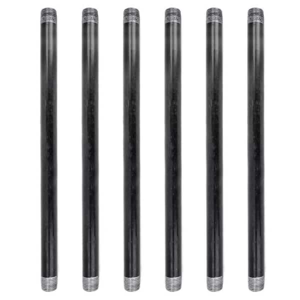 1/2 in. x 14 in. Black Industrial Steel Grey Plumbing Pipe (6-Pack)
