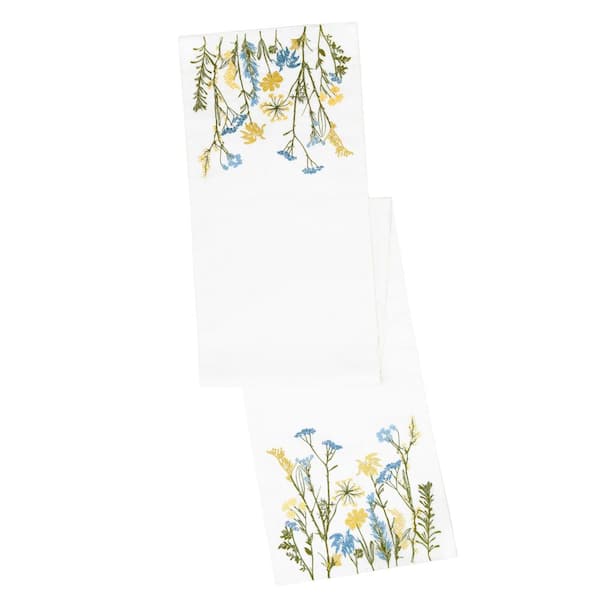Lenox Wildflowers Border Runner, Blue - 14"W x 90"L