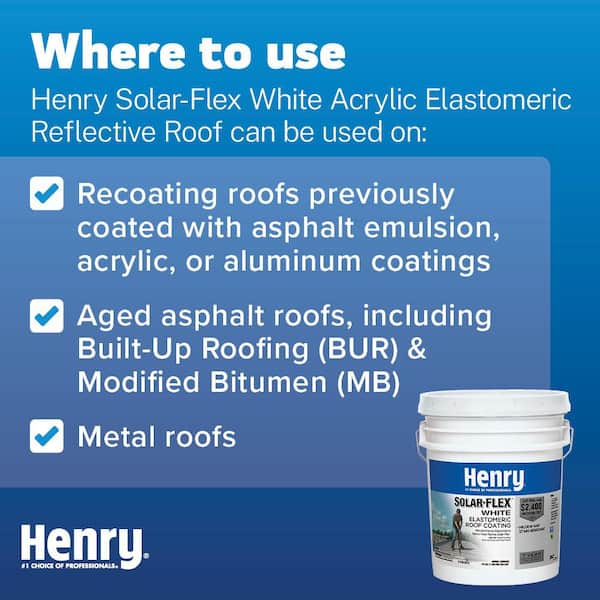 Henry 287 Solar-Flex White Acrylic Elastomeric Reflective Roof
