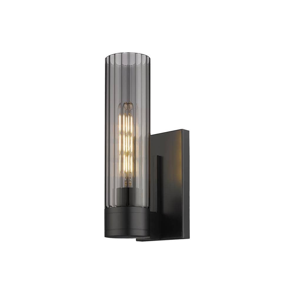 Empire 1-Light Matte Black Wall Sconce with Glass Shade price history on PriceWatchPro