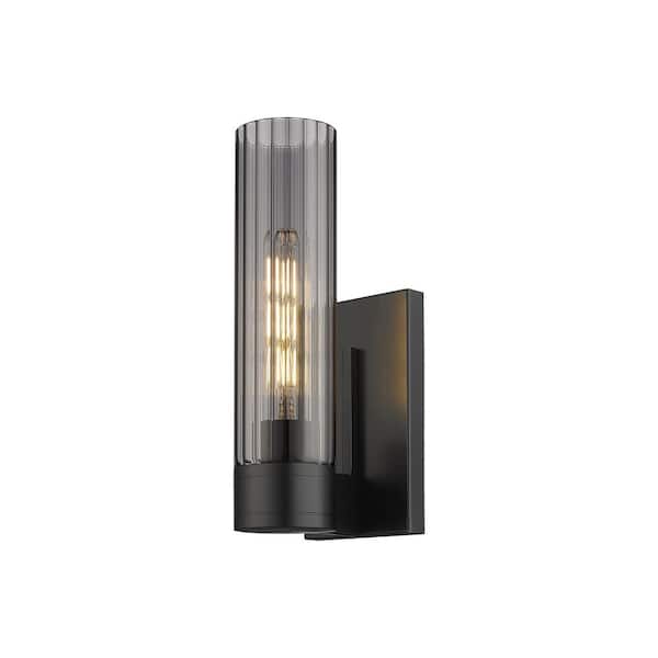 Innovations Empire 3.13 in. 1-Light Matte Black Wall Sconce with Glass Shade