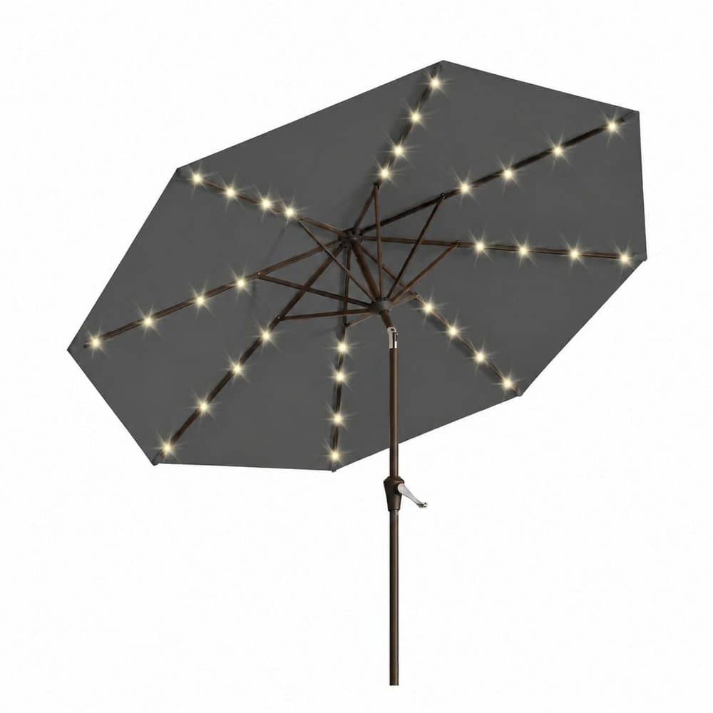 10 ft Solar Patio Umbrella with 32 LED Lights, Push Button Tilt, Crank and 8-Rib UV-Resistant Canopy price history on PriceWatchPro