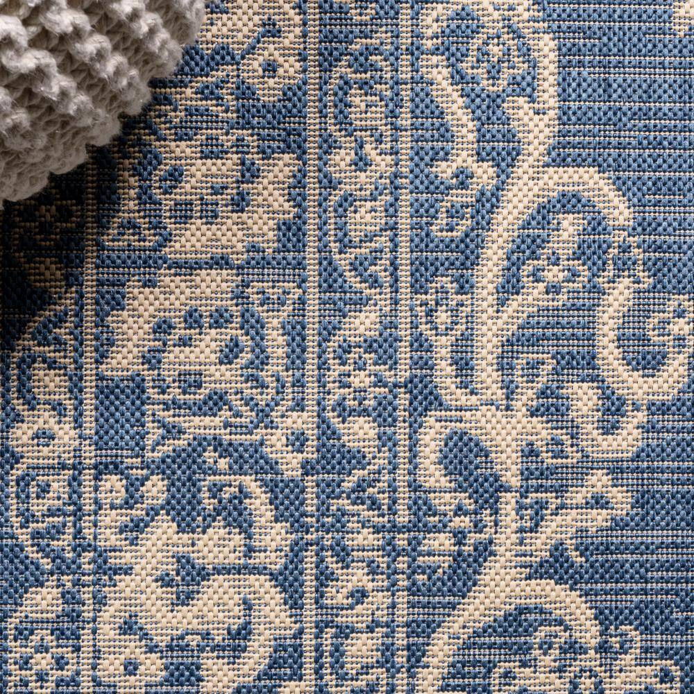 Mediterranean Dream Blue & Ivory Synthetic Medallion Rug