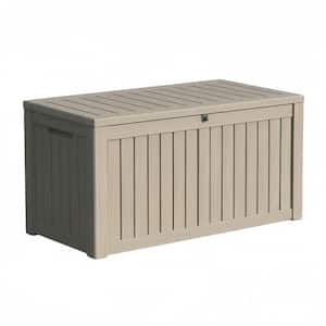 150 Gallons Brown Water Resistant Resin Lockable Deck Box