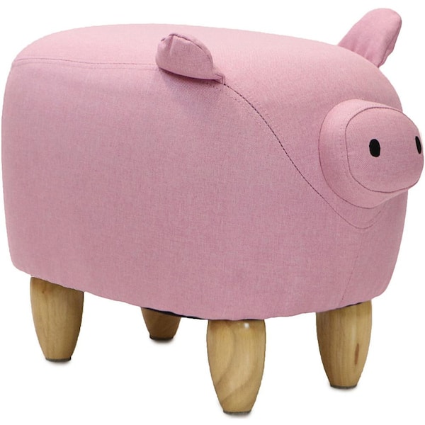 Critter Sitters Pink Pig Animal Shape Ottoman