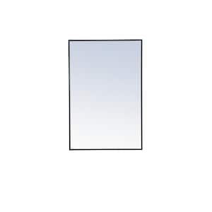 Timeless Home 28 in. W x 42 in. H x Contemporary Metal Framed Rectangle Black Mirror