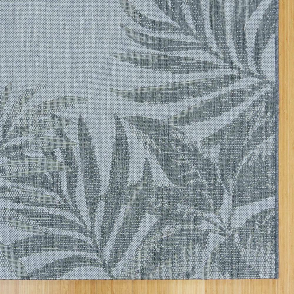 Ash Gray Synthetic Flat Woven Rectangular Indoor/Outdoor Rug