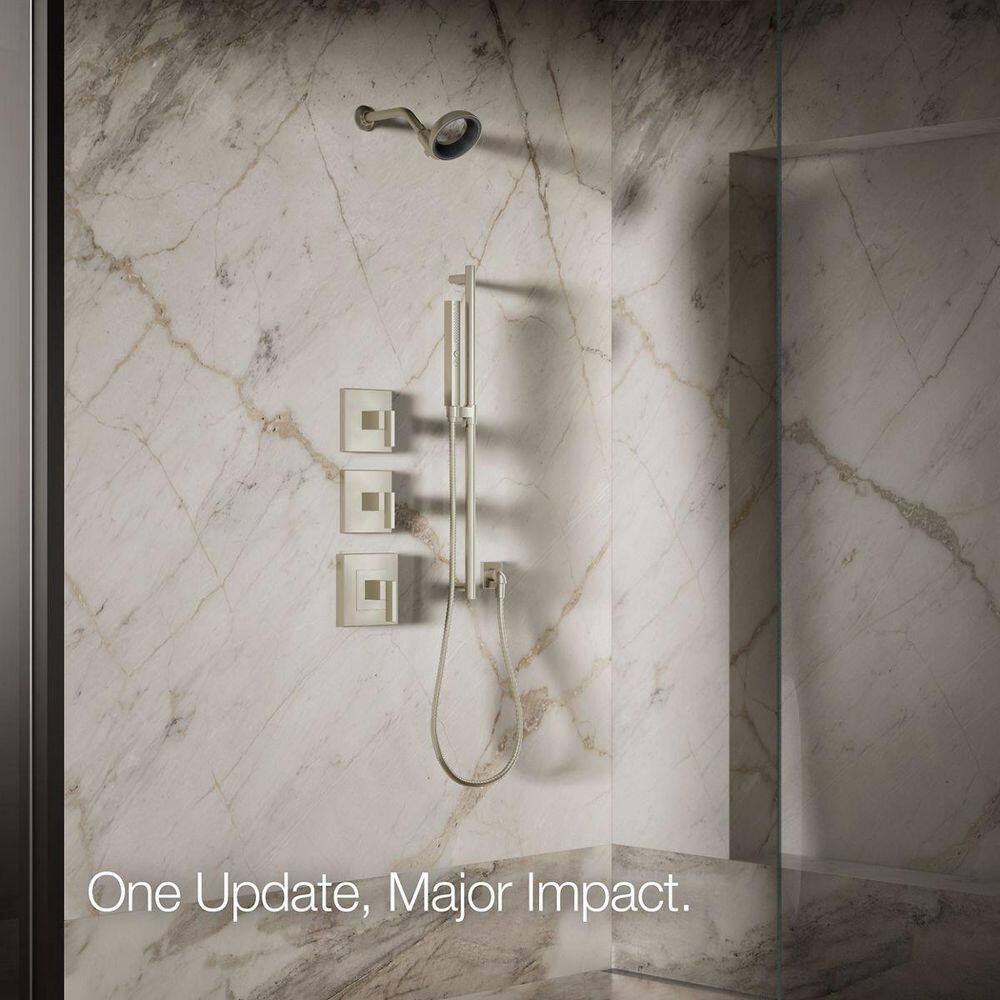 Vibrant Brushed Nickel Adjustable Wall Mounted Showerhead