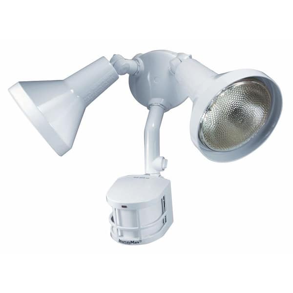 Heath Zenith Journeyman 270 Degree Motion Sensing Security Light with Lamp Shields - White-DISCONTINUED