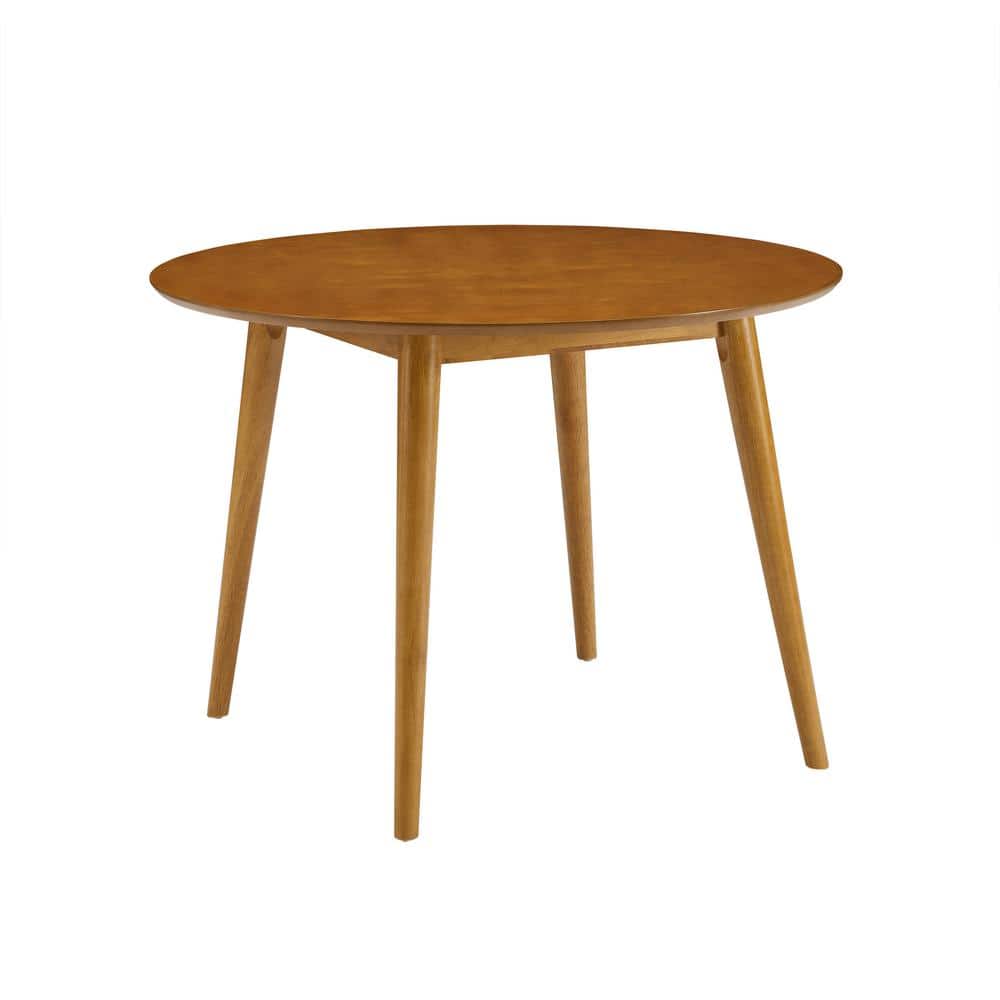 Acorn Round Rubberwood Mid-Century Modern Dining Table