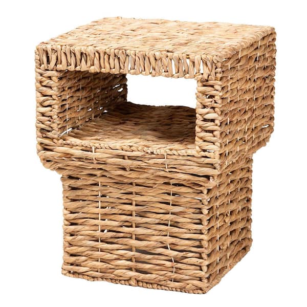 bali & pari Raziel 17.7 in. Natural Seagrass Square Wicker End Table