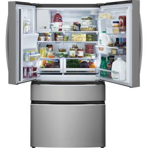 36 in. 26.3 cu. ft. 4 Door French Door Standard Depth Refrigerator in Stainless Steel