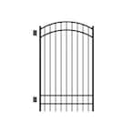 Natural Reflections Standard-Duty 4 ft. W x 6 ft. H Black Aluminum Arched Pre-Assembled Fence Gate
