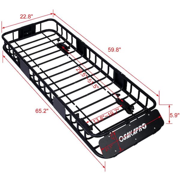 150 lbs. Capacity 64 in. Motoring Roof Rack Cargo Carrier with Steel Wind Fairing