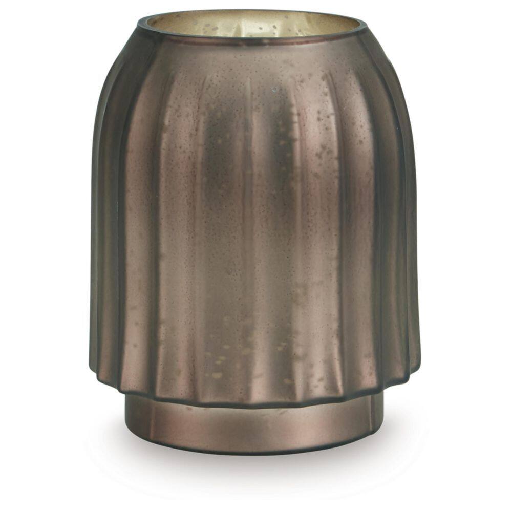 Matte Brown Fluted Mercury Glass Table Vase