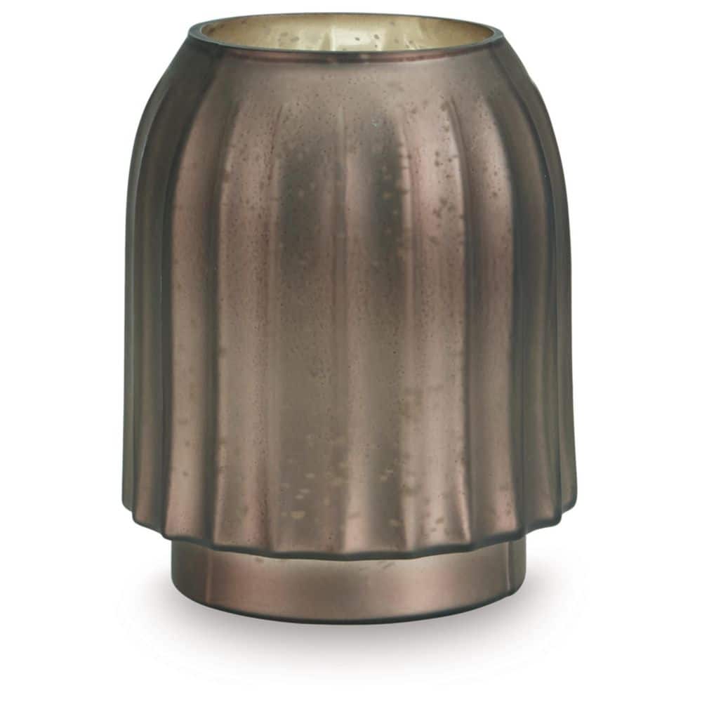 Matte Brown Fluted Mercury Glass Table Vase