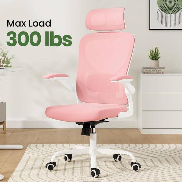Lirago Polyurethane Adjustable Height Office Tesk Chair in Pink