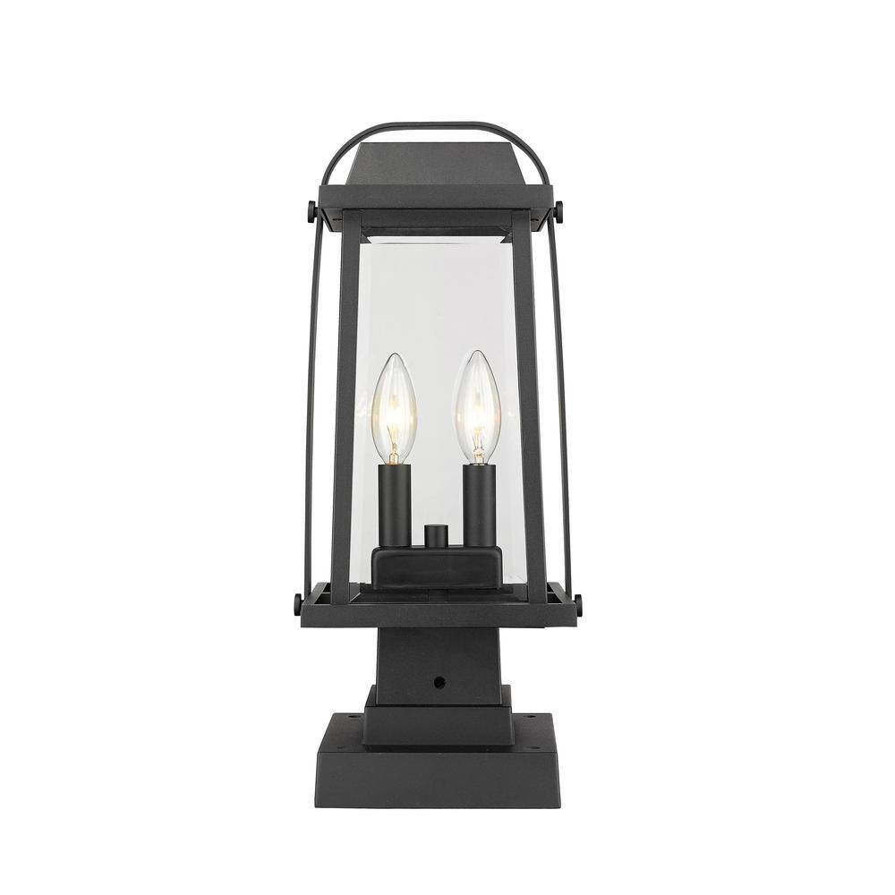 Millworks 17.75 in. 2-Light Black Aluminum Outdoor Hardwired Weather Resist