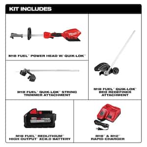 M18 FUEL 18V Lithium-Ion Brushless Cordless QUIK-LOK String Trimmer 8.0Ah Kit with Bed Redefiner Attachment (2-Tool)