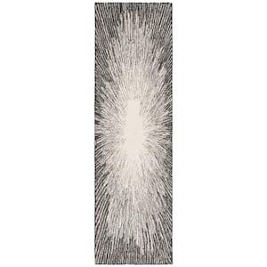 Abstract Ivory/Charcoal 2 ft. x 8 ft. Eclectic Star Runner Rug