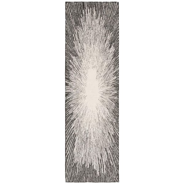 Abstract Ivory/Charcoal 2 ft. x 8 ft. Eclectic Star Runner Rug