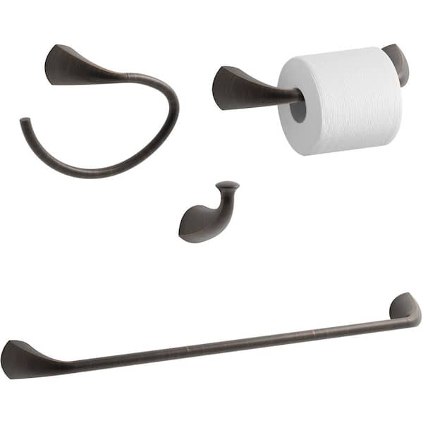 Black Toilet Paper Holder - Metal Bathroom Flexible Pivoting
