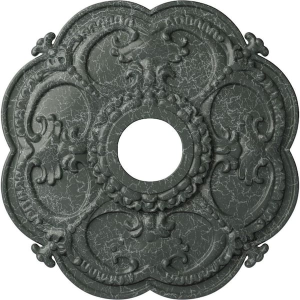 Ekena Millwork 1-1/2" x 18" x 18" Polyurethane Rotherham Ceiling Medallion, Athenian Green Crackle