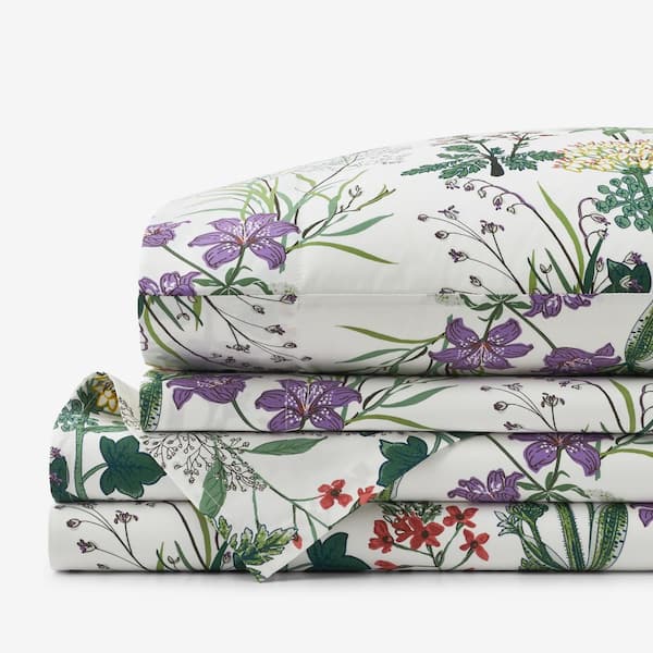 The Company Store Company Cotton Timeless Garden Ivory Multi Sateen Full Sheet Set