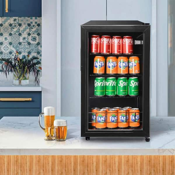 FOHERE Beverage Refrigerator Cooler, 120 Cans Mini Fridge with