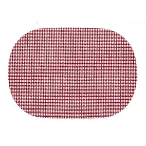 Fishnet 17 in. x 12 in. Brick PVC Covered Jute Oval Placemat (Set of 6)