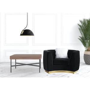Amelia 28 in. Black Velvet Chair and a Half with Removable Cushions