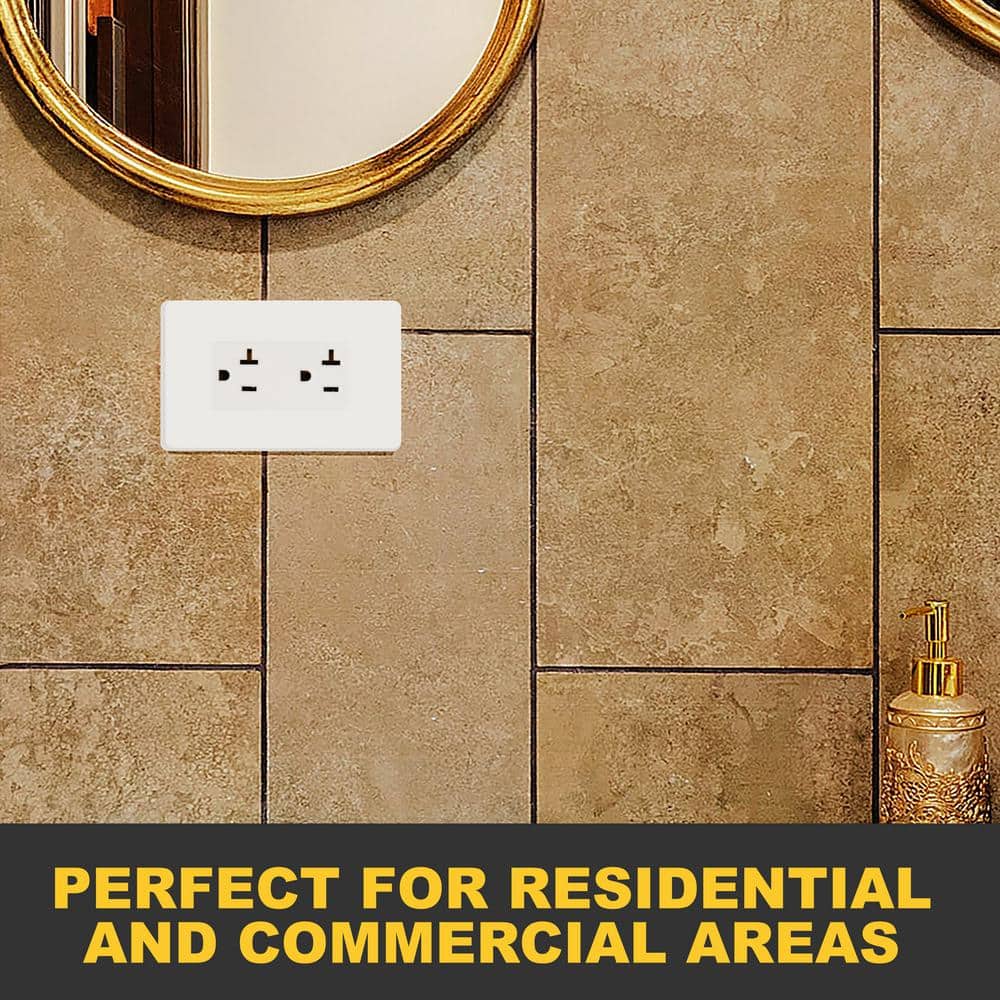 Faith 10-Pack White Thermoplastic Duplex Receptacle Outlets